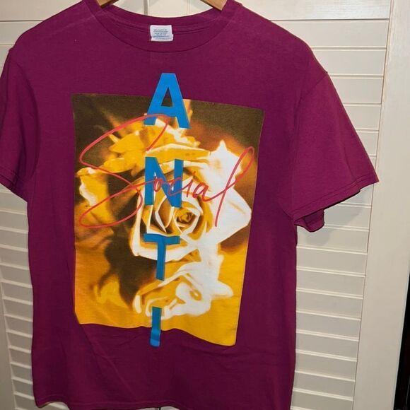 Women’s graphic “antisocial” graphic, floral shirt - Picture 1 of 4